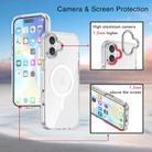 For iPhone 16 Plus Metal Buttons MagSafe Magnetic PC Hybrid TPU Phone Case(Transparent) - 3