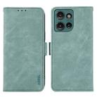 For Motorola Edge 50 5G Global ABEEL Frosted Magnetic RFID Leather Phone Case(Cyan) - 1