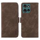 For Motorola Edge 50 5G Global ABEEL Frosted Magnetic RFID Leather Phone Case(Brown) - 1