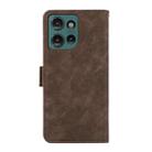 For Motorola Edge 50 5G Global ABEEL Frosted Magnetic RFID Leather Phone Case(Brown) - 3