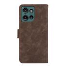 For Motorola Edge 50 Neo ABEEL Frosted Magnetic RFID Leather Phone Case(Brown) - 3