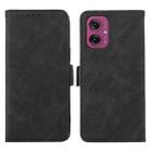 For Motorola Moto G55 5G ABEEL Frosted Magnetic RFID Leather Phone Case(Black) - 1