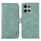 For Motorola Moto G75 5G ABEEL Frosted Magnetic RFID Leather Phone Case(Cyan) - 1