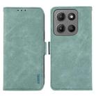 For Motorola Moto G15 4G / G05 ABEEL Frosted Magnetic RFID Leather Phone Case(Cyan) - 1