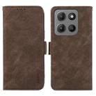 For Motorola Moto G15 4G / G05 ABEEL Frosted Magnetic RFID Leather Phone Case(Brown) - 1