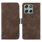 For Motorola Moto G56 5G ABEEL Frosted Magnetic RFID Leather Phone Case(Brown) - 1