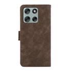 For Motorola Moto G56 5G ABEEL Frosted Magnetic RFID Leather Phone Case(Brown) - 3