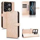 For itel P65 4G Honeycomb Dot Texture Leather Phone Case(Gold) - 1