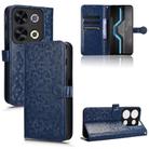 For itel P65 4G Honeycomb Dot Texture Leather Phone Case(Blue) - 1