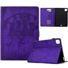 For iPad Pro 11 2024 Cats Embossed Leather Smart Tablet Case(Purple) - 1