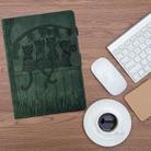 For iPad mini 6 / mini 2024 Cats Embossed Leather Smart Tablet Case(Green) - 2