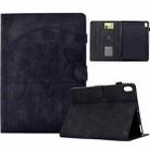 For iPad mini 6 / mini 2024 Cats Embossed Leather Smart Tablet Case(Black) - 1