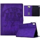 For iPad mini 6 Cats Embossed Leather Smart Tablet Case(Purple) - 1