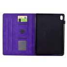 For iPad mini 6 Cats Embossed Leather Smart Tablet Case(Purple) - 3