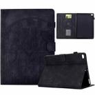 For iPad mini 5 / 4 / 3 / 2 / 1 Cats Embossed Leather Smart Tablet Case(Black) - 1