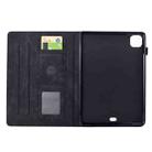 For iPad Air 11 2024 / Pro 11 2022 Cats Embossed Leather Smart Tablet Case(Black) - 3