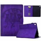 For Samsung Galaxy Tab A 10.1 2019 T510 Cats Embossed Leather Tablet Case(Purple) - 1