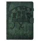 For Samsung Galaxy Tab A9 Cats Embossed Leather Tablet Case(Green) - 3