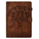 For Samsung Galaxy Tab A9 Cats Embossed Leather Tablet Case(Brown) - 3