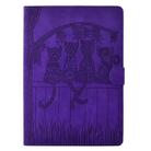 For Samsung Galaxy Tab A9 Cats Embossed Leather Tablet Case(Purple) - 3