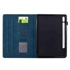 For Samsung Galaxy Tab S9 / S9 FE Cats Embossed Leather Smart Tablet Case(Dark Blue) - 3