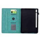 For Samsung Galaxy Tab S9 / S9 FE Cats Embossed Leather Smart Tablet Case(Light Blue) - 3