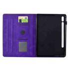 For Samsung Galaxy Tab S9 / S9 FE Cats Embossed Leather Smart Tablet Case(Purple) - 3