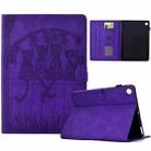 For Samsung Galaxy Tab A9+ Cats Embossed Leather Smart Tablet Case(Purple) - 1
