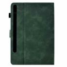 For Samsung Galaxy Tab S10 FE+ Cats Embossed Leather Smart Tablet Case(Green) - 3