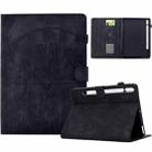 For Samsung Galaxy Tab S10 FE+ Cats Embossed Leather Smart Tablet Case(Black) - 1