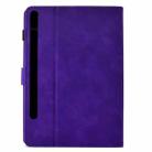 For Samsung Galaxy Tab S10 FE+ Cats Embossed Leather Smart Tablet Case(Purple) - 3