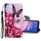 For Vivo S1 Pro Colored Drawing Pattern Horizontal Flip Leather Case with Holder & Card Slots & Wallet(Red Flower Butterfly) - 1