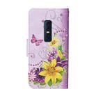 For Vivo V17 Pro Colored Drawing Pattern Horizontal Flip Leather Case with Holder & Card Slots & Wallet(Yellow Flower Butterfly) - 3