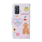 For Vivo V17 / V19 (India Version) Colored Drawing Pattern Horizontal Flip Leather Case with Holder & Card Slots & Wallet(Smiley Bear) - 3