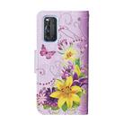 For Vivo V19 Colored Drawing Pattern Horizontal Flip Leather Case with Holder & Card Slots & Wallet(Yellow Flower Butterfly) - 2