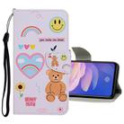 For Vivo Y17 / Y15 / Y12 Colored Drawing Pattern Horizontal Flip Leather Case with Holder & Card Slots & Wallet(Smiley Bear) - 1