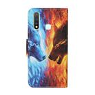 For Vivo Y19 Colored Drawing Pattern Horizontal Flip Leather Case with Holder & Card Slots & Wallet(Flame Wolf) - 3