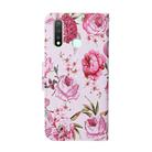 For Vivo Y19 Colored Drawing Pattern Horizontal Flip Leather Case with Holder & Card Slots & Wallet(Peony) - 3