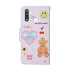 For Vivo Y19 Colored Drawing Pattern Horizontal Flip Leather Case with Holder & Card Slots & Wallet(Smiley Bear) - 3