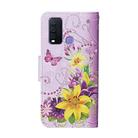 For Vivo Y50 / Y30 Colored Drawing Pattern Horizontal Flip Leather Case with Holder & Card Slots & Wallet(Yellow Flower Butterfly) - 3