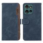 For Motorola Edge 50 Neo ABEEL Color Block Magnetic RFID Leather Phone Case(Blue-Brown) - 1