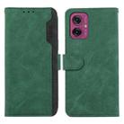 For Motorola Moto G55 5G ABEEL Color Block Magnetic RFID Leather Phone Case(Green-Black) - 1