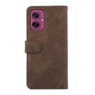 For Motorola Moto G55 5G ABEEL Color Block Magnetic RFID Leather Phone Case(Brown-Blue) - 3