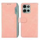 For Motorola Moto G75 5G ABEEL Color Block Magnetic RFID Leather Phone Case(Pink-Cyan) - 1