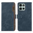For Motorola Moto G75 5G ABEEL Color Block Magnetic RFID Leather Phone Case(Blue-Brown) - 1