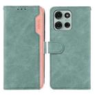 For Motorola Moto G75 5G ABEEL Color Block Magnetic RFID Leather Phone Case(Cyan-Pink) - 1