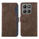 For Motorola Moto G15 4G / G05 ABEEL Color Block Magnetic RFID Leather Phone Case(Brown-Blue) - 1