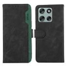 For Motorola Moto G56 5G ABEEL Color Block Magnetic RFID Leather Phone Case(Black-Green) - 1