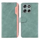 For Motorola Moto G56 5G ABEEL Color Block Magnetic RFID Leather Phone Case(Cyan-Pink) - 1