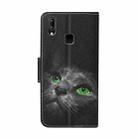 For Vivo Y91C Colored Drawing Pattern Horizontal Flip Leather Case with Holder & Card Slots & Wallet(Black Cat) - 3